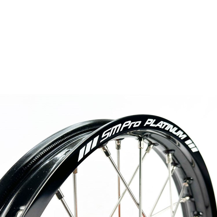 SM PRO PLATINUM WHEEL SET KTM EXC/EXCF 2024-2025 ORANGE HUB BLACK RIM