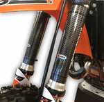 Load image into Gallery viewer, PRO CARBON KTM UPPER FORK PROTECTORS – 125 TO 530 SX / EXC / XC/ XC-W / SMR – ALL YEARS