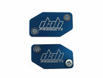 Load image into Gallery viewer, DAB PRODUCTS BRAKTEC PATTERN MASTER CYLINDER COVERS & SCREWS BLUE 1PR - Trials Bike Breakers UK