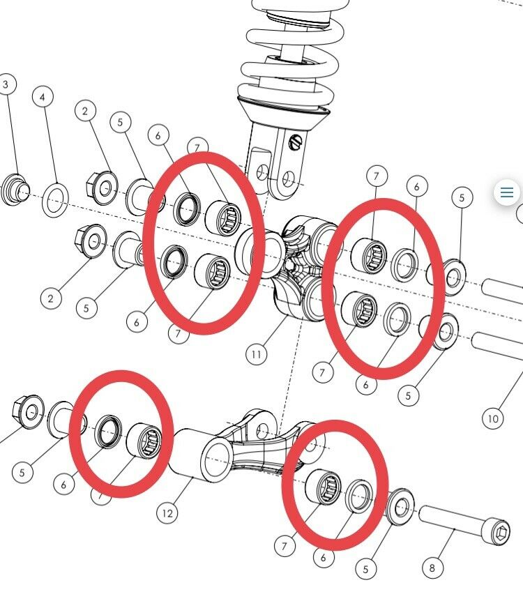 DAB PRODUCTS TRS REAR SHOCK LINKAGE BEARING & SEAL KIT