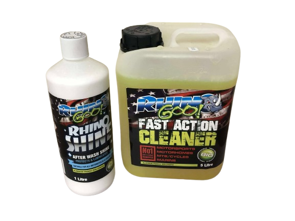 RHINO GOO ESSENTIAL BIKE CLEANING PACK 5LTR CLEANER + 1LTR SHINE