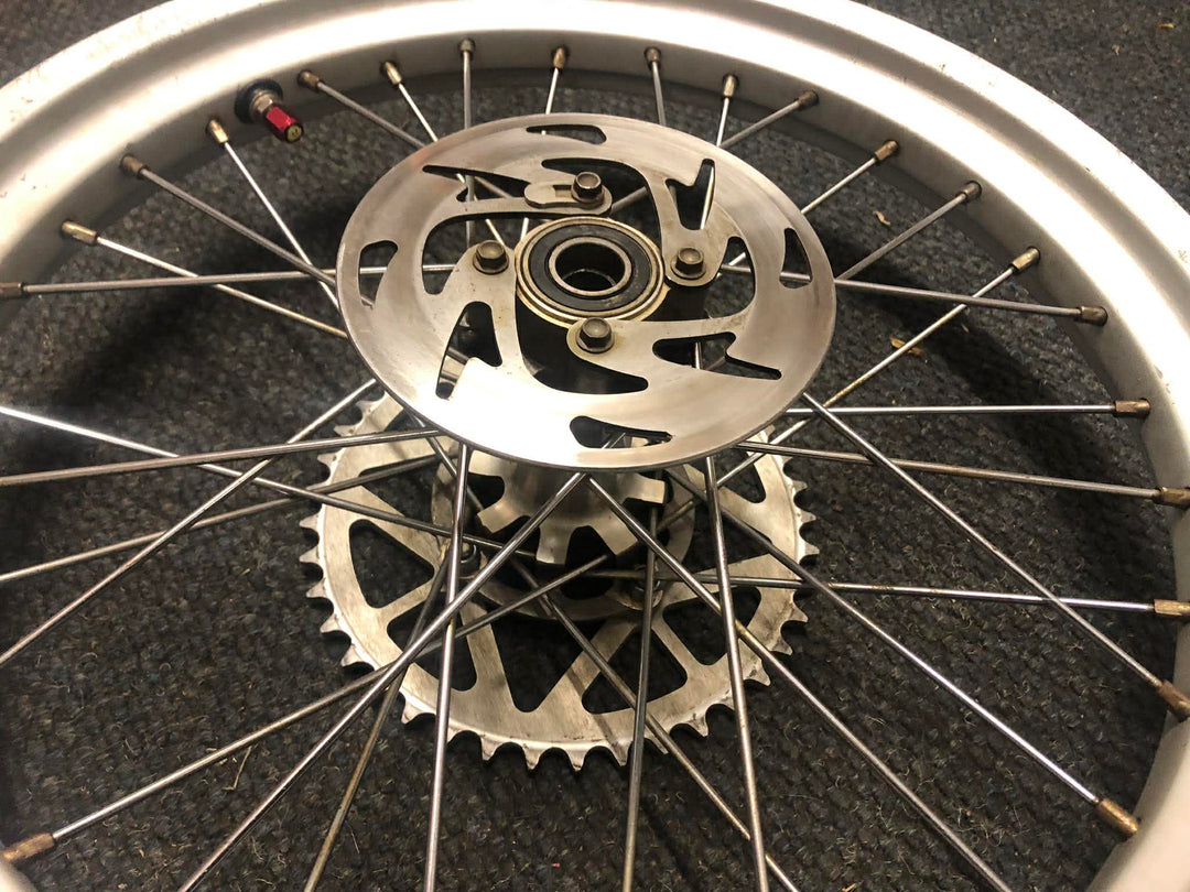 USED GAS GAS PRO REAR WHEEL WITH DISC & SPROCKET WILL FIT OTHERS MONTESA SHERCO