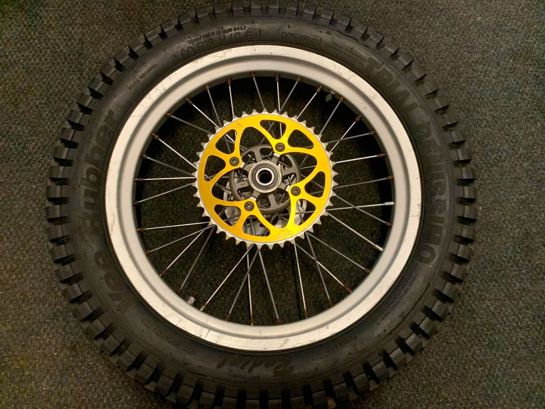 USED GAS GAS PRO REAR WHEEL WITH DISC & SPROCKET WILL FIT OTHERS MONTESA SHERCO