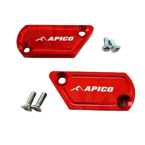 APICO BETA REV3/EVO GRIMECA PATTERN MASTER CYLINDER COVERS & SCREWS RED 1PR