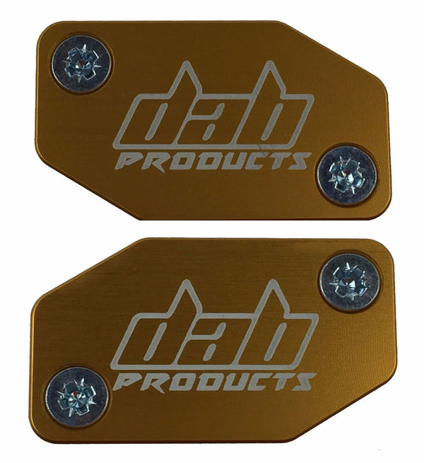 DAB PRODUCTS BRAKTEC PATTERN MASTER CYLINDER COVERS & SCREWS GOLD 1PR - Trials Bike Breakers UK