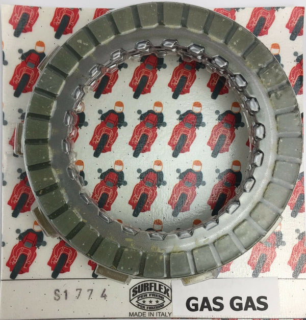 GAS GAS TRIALS 1987-1997  SURFLEX  CLUTCH PLATE SET FIBRES & STEELS S1774 - Trials Bike Breakers UK