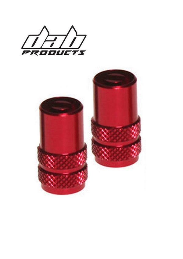 DAB PRODUCTS VALVE CAPS WITH BUILT IN  VALVE KEY 2PCS RED - Trials Bike Breakers UK