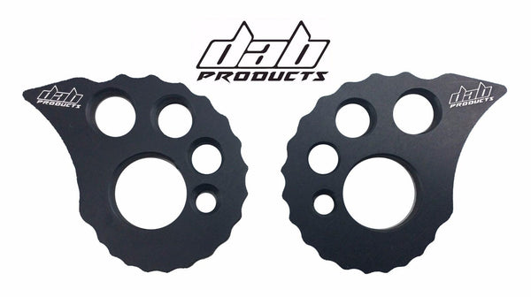 DAB PRODUCTS 17MM REAR AXLE SPINDLE ADJUSTABE OVERSIZE SNAIL CAMS BLACK 1PR - Trials Bike Breakers UK