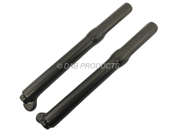 DAB PRODUCTS TECH TRIALS FULL LENGTH FORK GUARDS COVERS CARBON WEAVE LOOK - Trials Bike Breakers UK