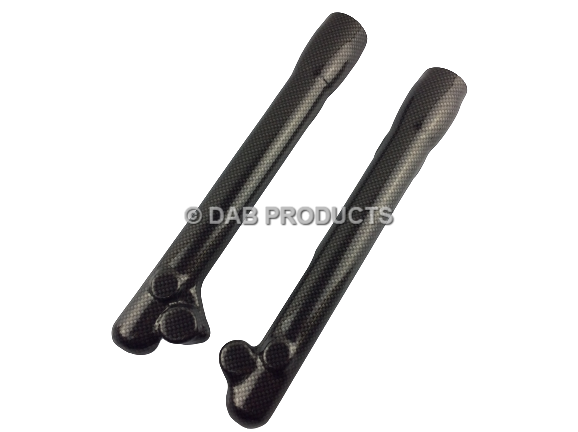 DAB PRODUCTS BETA REV50 REV80 EVO80 33MM LOWER FORK GUARDS COVERS CARBON WEAVE - Trials Bike Breakers UK