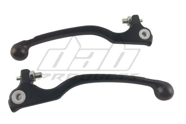 DAB PRODUCTS TRIALS LONG AJP BRAKTEC & GRIMECA CLUTCH & BRAKE LEVER SET BLACK - Trials Bike Breakers UK