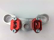NOS GAS GAS TXT/PRO CNC 38MM SILVER UPPER FORK CLAMP YOKE & S3 FATBAT CLAMPS