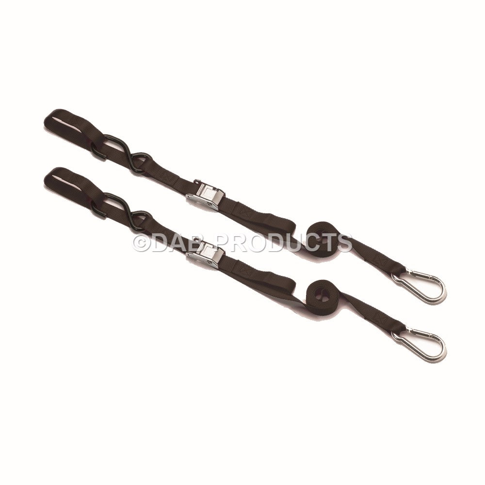 DAB PRODUCTS 2PC TIE DOWN STRAPS WITH EXTRA LOOP BLACK