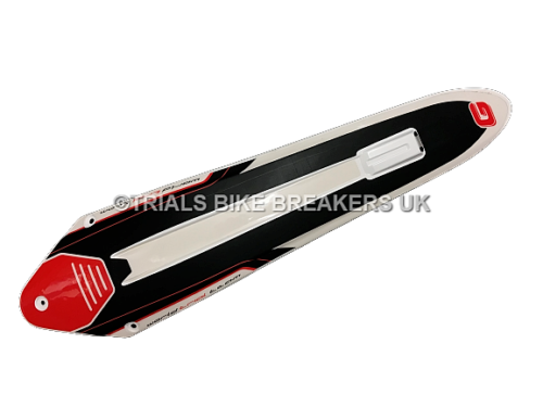GENUINE 2011> GAS GAS PRO GP RACING REAR MUDGUARD FENDER WHITE WITH STICKER
