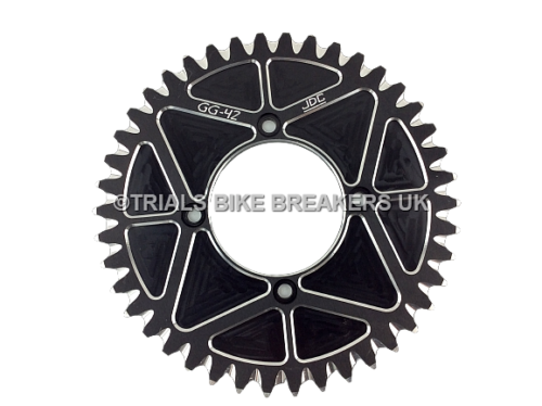 JDC 4 BOLT REAR FIM STYLE TRIALS SPROCKET 42T TEETH BLACK GAS GAS BETA TRS 4RT